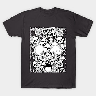 HALLOWEEN SKULLS CREEPY VIBES T-Shirt